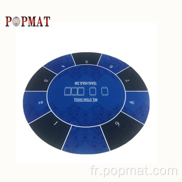 Tapis de poker de jeu personnalisé en caoutchouc rond